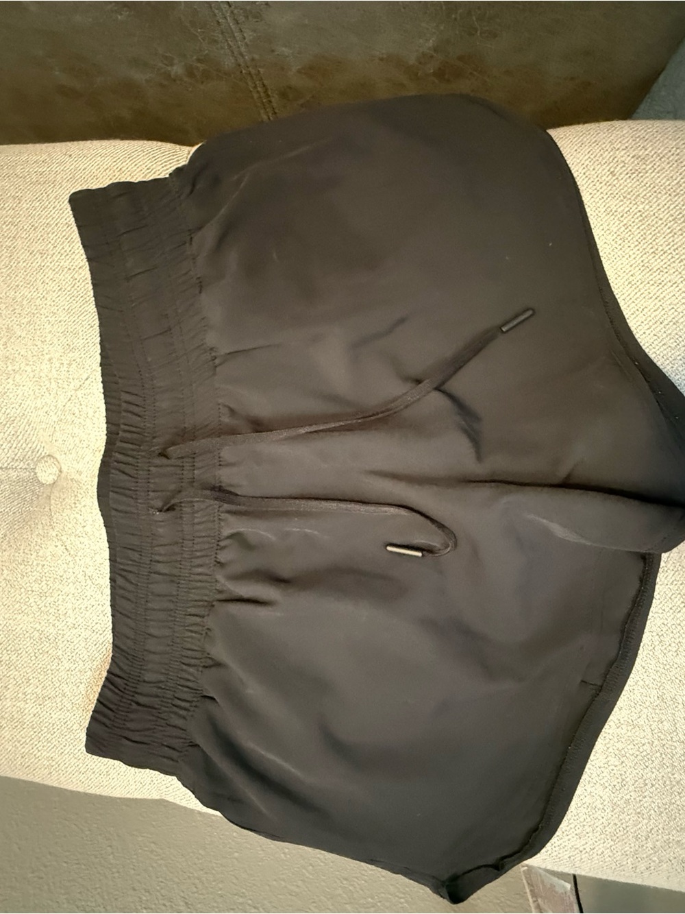 Women's Black Athletic Drawcord Shorts